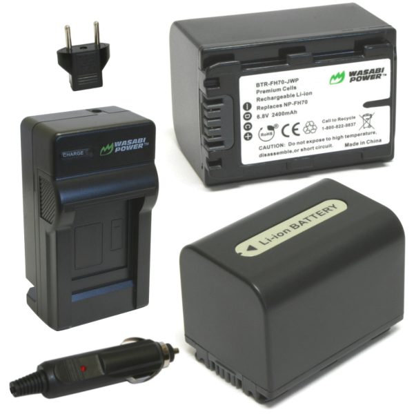 Sony NP-FH60, NP-FH70 Battery (2-Pack) and Charger by Wasabi Power Online now