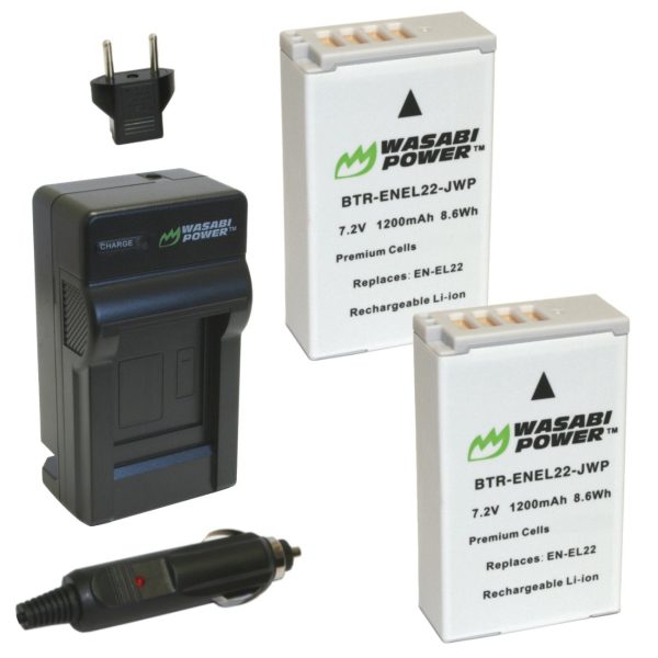 Nikon EN-EL22, MH-29 Battery (2-Pack) and Charger by Wasabi Power on Sale