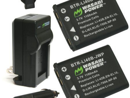 Kodak KLIC-7006, LB-012 Battery (2-Pack) and Charger by Wasabi Power Hot on Sale