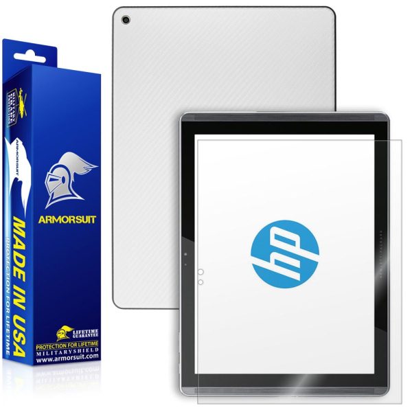 HP Pro Slate 12 Screen Protector + White Carbon Fiber Skin For Sale