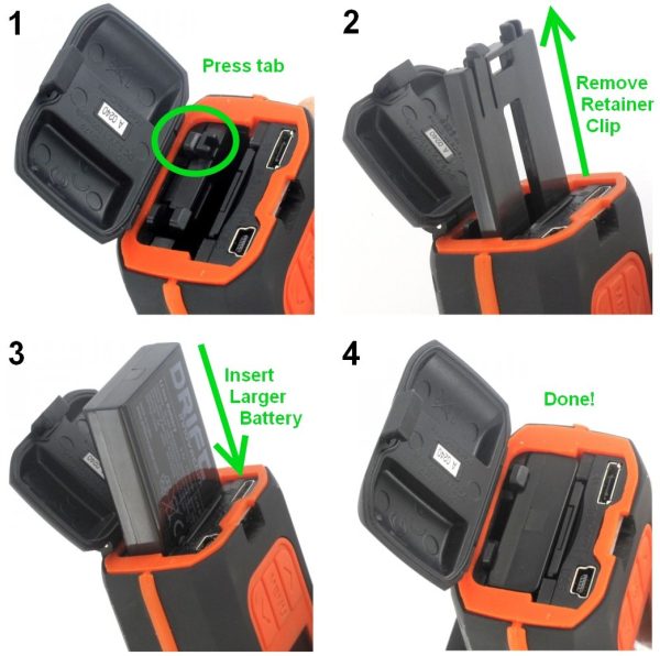 Drift Cameras Battery (2-Pack) and Charger by Wasabi Power Cheap