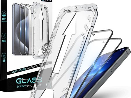 Premium Tempered Glass for iPhone 13 Pro Max| Bubble-Free Easy Applicator | Pack of 2 | For Sale