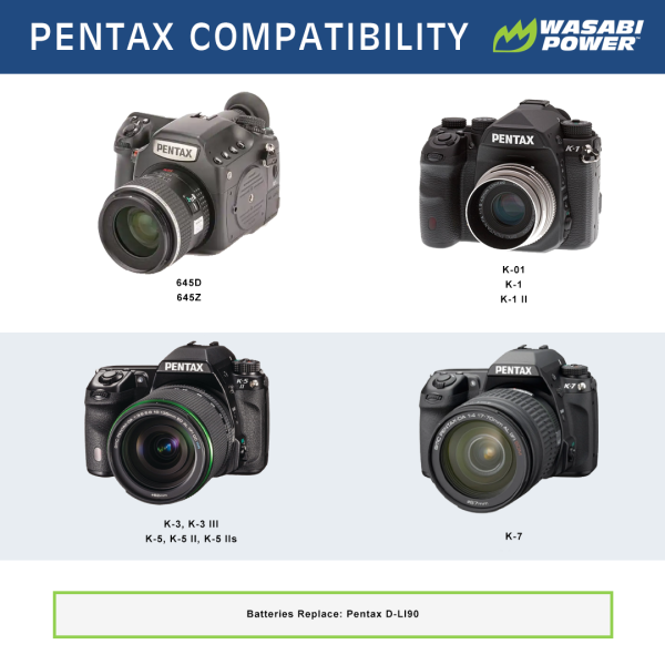 Pentax D-LI90, D-L190 Battery by Wasabi Power Online Sale