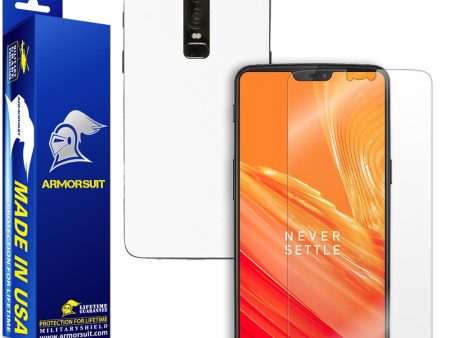 OnePlus 6 Screen Protector + White Carbon Fiber Skin Online