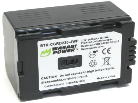 Panasonic CGR-D120, CGR-D210, CGR-D220 Battery by Wasabi Power Supply