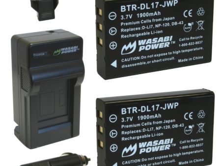 Fujifilm NP-120 Battery (2-Pack) and Charger by Wasabi Power Hot on Sale