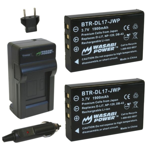 Fujifilm NP-120 Battery (2-Pack) and Charger by Wasabi Power Hot on Sale