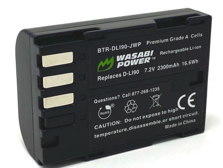 Pentax D-LI90, D-L190 Battery by Wasabi Power Online Sale