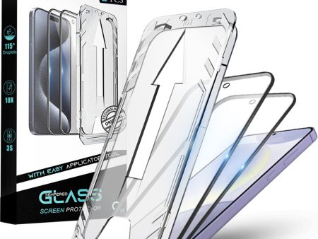 Premium Tempered Glass for Samsung S24| Bubble-Free Easy Applicator | Pack of 2 | on Sale