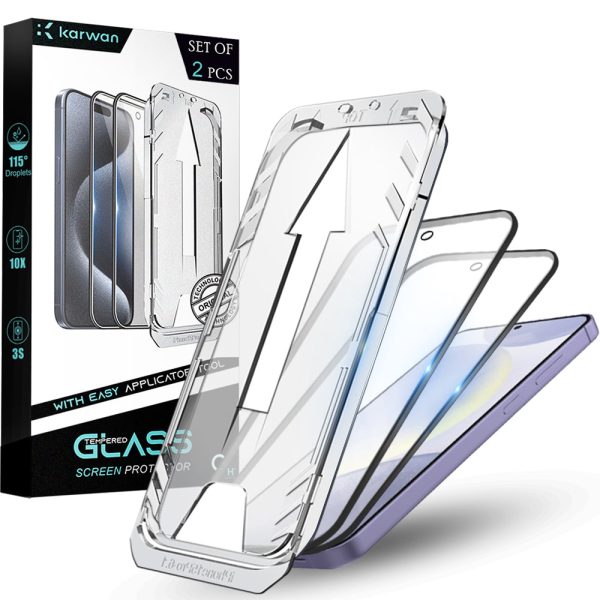 Premium Tempered Glass for Samsung S24| Bubble-Free Easy Applicator | Pack of 2 | on Sale