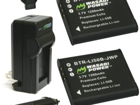 Pentax D-LI92 Battery (2-Pack) and Charger by Wasabi Power Online Hot Sale