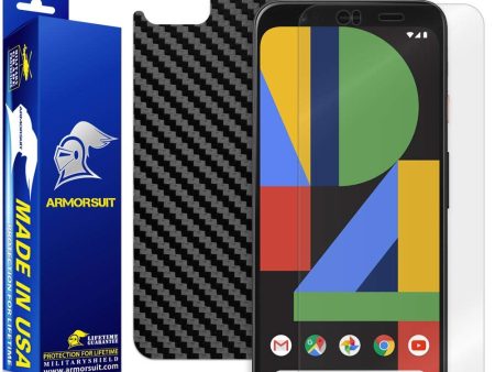 Google Pixel 4 Screen Protector + Black Carbon Fiber Skin Online