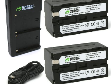 Sony NP-F730, NP-F750, NP-F760, NP-F770 (L Series) Battery (2-Pack) and Dual Charger by Wasabi Power Supply