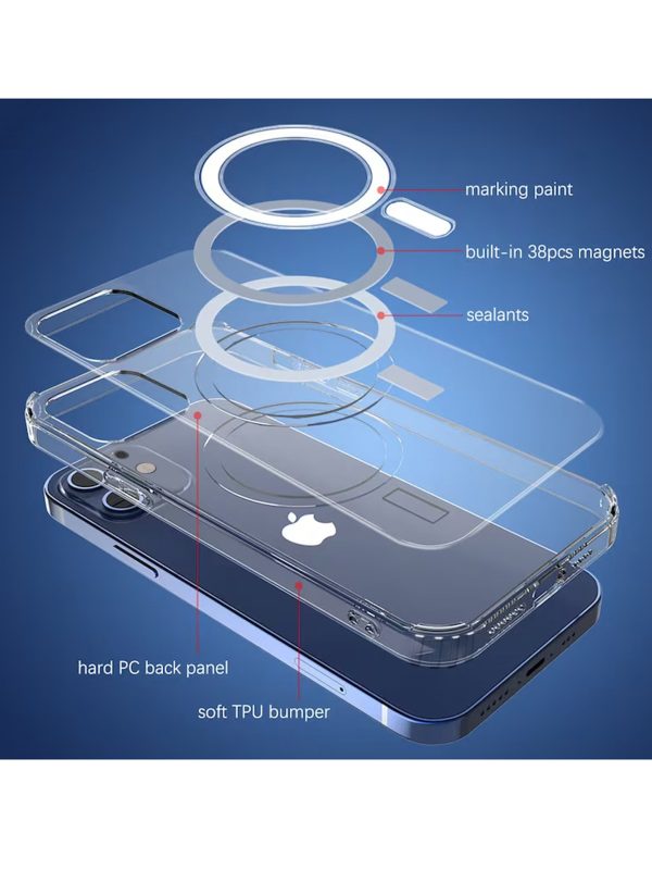 Magsafe Transparent Mobile Back Case For iPhone 12 Online Hot Sale