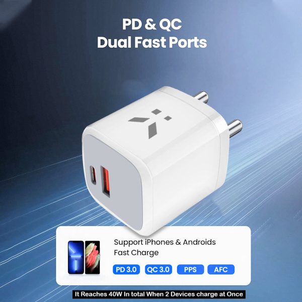 Karwan 45W Dual-Port Fast Adapter Only with PD 3.0 and QC 3.0 Online