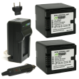 Panasonic VW-VBN260 Battery (2-Pack) and Charger by Wasabi Power Fashion