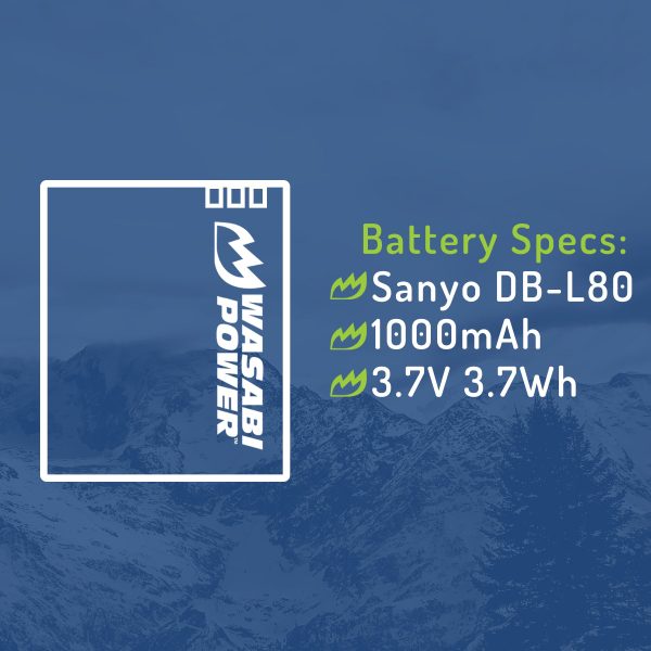 Sanyo DB-L80, DB-L80AU Battery by Wasabi Power on Sale