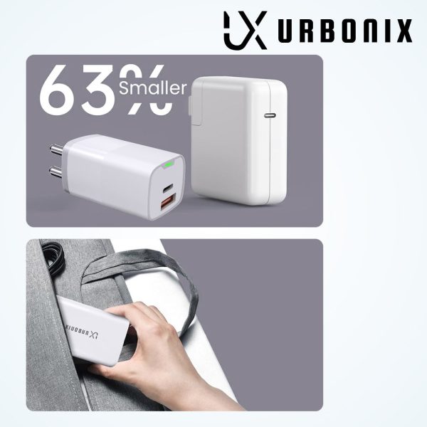 Urbonix 65W Fast Charging Adapter Only with Dual USB Ports | High Efficiency and Safety Online