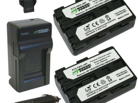 Sony NP-FM50 Battery (2-Pack) and Charger by Wasabi Power Cheap