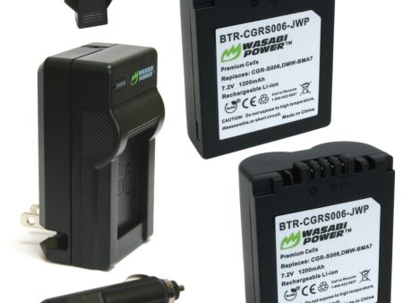 Panasonic CGR-S006, CGA-S006, DMW-BMA7 Battery (2-Pack) and Charger by Wasabi Power For Cheap