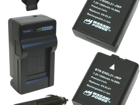 Nikon EN-EL21, MH-28 Battery (2-Pack) and Charger by Wasabi Power Online