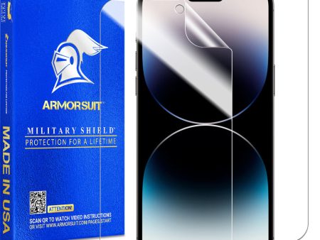 ArmorSuit MilitaryShield [2 Pack] iPhone 14 Pro Max (6.7) Case-Friendly Screen Protector USA Supply