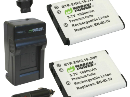 Nikon EN-EL19 Battery (2-Pack) and Charger by Wasabi Power Sale