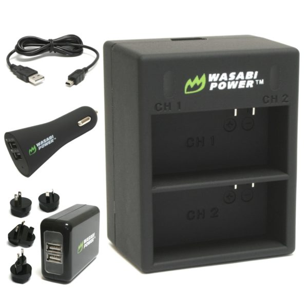 GoPro HERO3, HERO3+ Dual Charger + WW Plugs by Wasabi Power For Sale