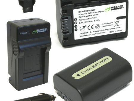 Sony NP-FH50 Battery (2-Pack) and Charger by Wasabi Power Online Hot Sale