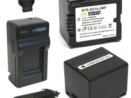 Panasonic CGA-DU12, CGA-DU14, VW-VBD120, VW-VBD140 Battery (2-Pack) and Charger by Wasabi Power For Cheap