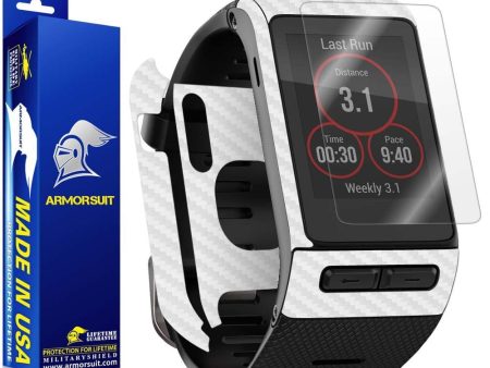 Garmin Vivoactive HR Screen Protector + White Carbon Fiber Skin For Discount