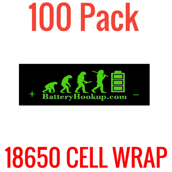 100 Pack Battery Hookup 18650 Cell Wrap Online now