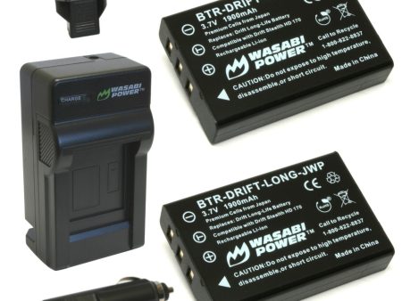 Drift Cameras Battery (2-Pack) and Charger by Wasabi Power Cheap