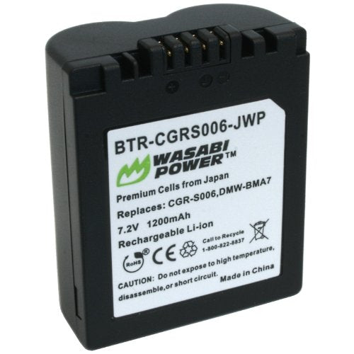 Panasonic CGR-S006, CGA-S006, DMW-BMA7 Battery (2-Pack) and Charger by Wasabi Power For Cheap