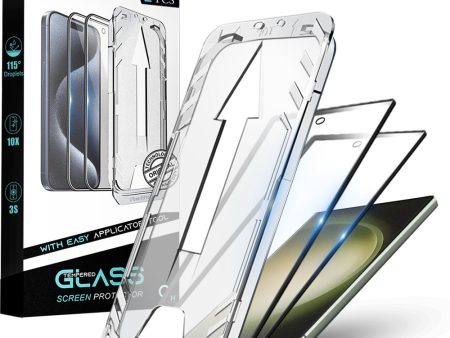 Premium Tempered Glass for Samsung S24 Ultra| Bubble-Free Easy Applicator | Pack of 2 | Supply