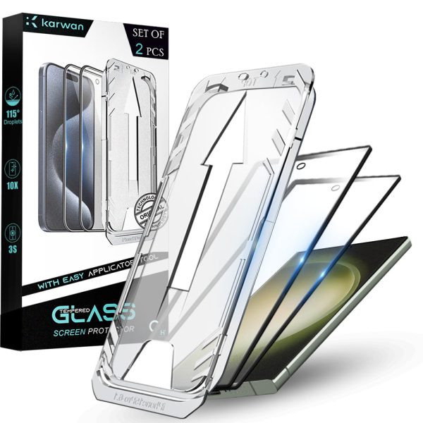 Premium Tempered Glass for Samsung S24 Ultra| Bubble-Free Easy Applicator | Pack of 2 | Supply