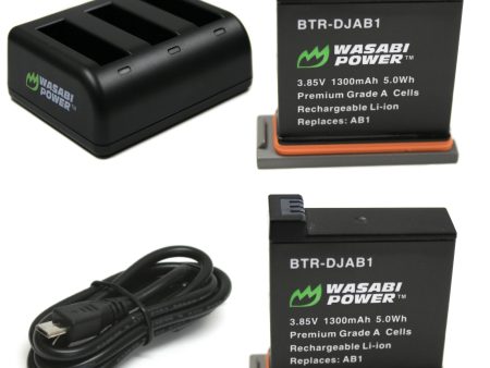 DJI AB1 and DJI OSMO Action Camera Battery (2-Pack) and Triple Charger by Wasabi Power For Cheap