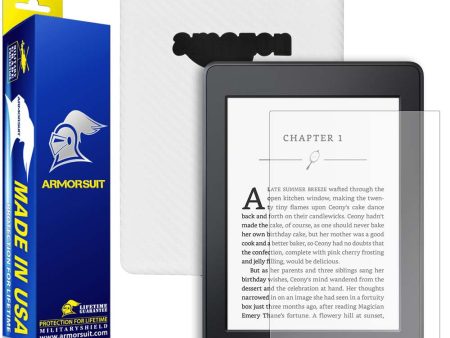 Amazon Kindle Paperwhite (2015) Anti-Glare (Matte) Screen Protector +  White Carbon Fiber Skin Hot on Sale