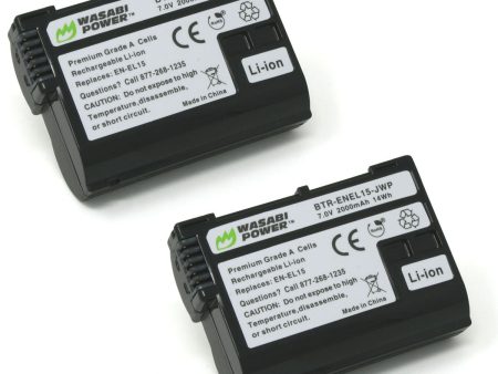 Nikon EN-EL15, EN-EL15a, EN-EL15b, EN-EL15c Battery (2-Pack) by Wasabi Power Online