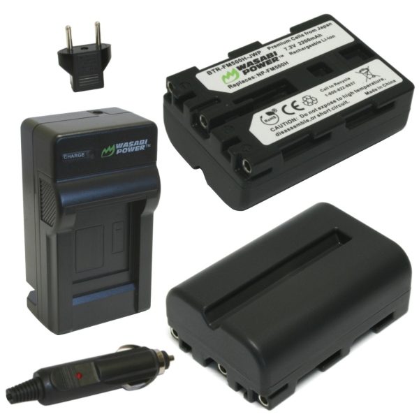 Sony NP-FM500H Battery (2-Pack) and Charger by Wasabi Power For Cheap