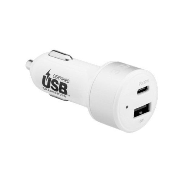 3sixT Car Charger 27W USB-C PD- White For Discount