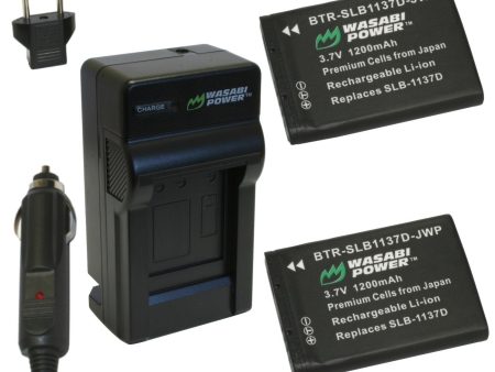 Samsung SLB-1137D Battery (2-Pack) and Charger by Wasabi Power For Cheap