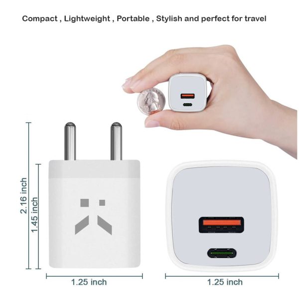 Karwan 45W Dual-Port Fast Adapter Only with PD 3.0 and QC 3.0 Online