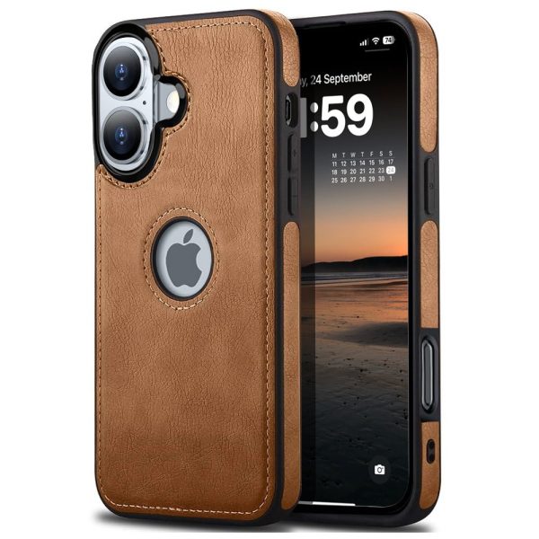 Pu Leather Back Cover for  Apple iPhone 16 Cheap