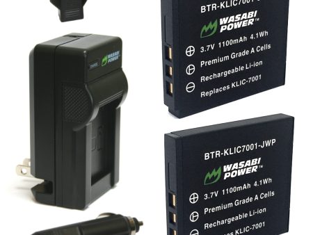 Kodak KLIC-7001 Battery (2-Pack) and Charger by Wasabi Power Sale