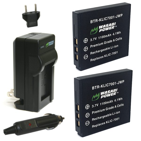 Kodak KLIC-7001 Battery (2-Pack) and Charger by Wasabi Power Sale