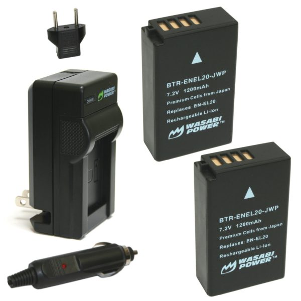 Nikon EN-EL20, EN-EL20a Battery (2-Pack) and Charger by Wasabi Power Fashion