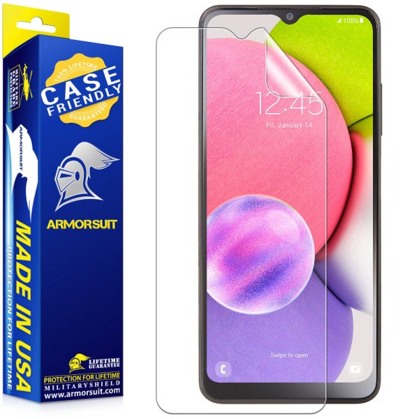 [2 Pack] ArmorSuit MilitaryShield Anti-Glare Screen Protector Designed for Samsung Galaxy A03s [6.5 inch] (2021) Case Friendly Anti-Bubble Matte Film For Discount