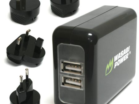 USB Wall Charger (World Plugs, 2-Port, 3.1A) by Wasabi Power Online now