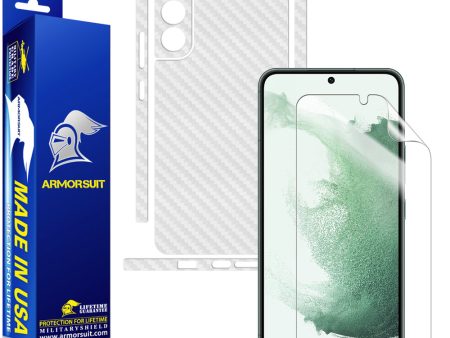 Armorsuit MilitaryShield Carbon Fiber Skin Wrap Film + HD Clear Screen Protector Designed for Samsung S22 (2022) - Anti-Bubble Film Discount